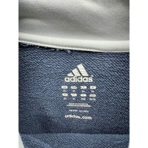 Vintage Adidas Logo Embroidered Cotton Pullover Hoodie Navy Blue Mens Size XL - Picture 6 of 10